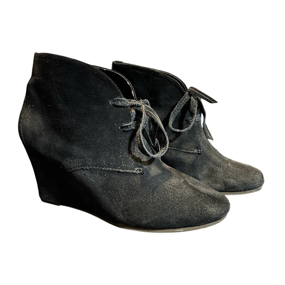 dv‎ Dolce Vita Black Suede Ankle Bootie Lace Up Round Toe US 10